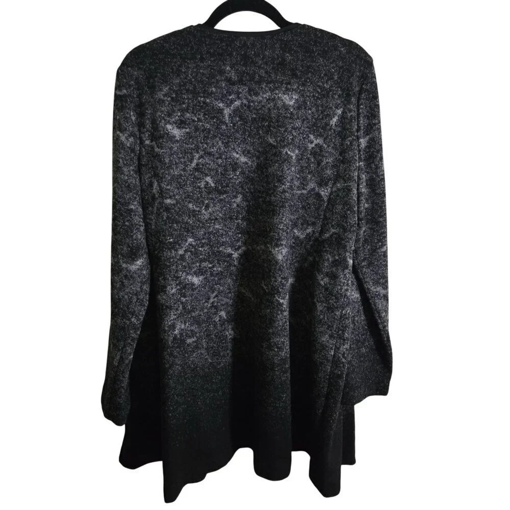 Eileen Fisher Felted Wool Sprinkles Ombre Quiet Luxury Open Front Jacket Size L